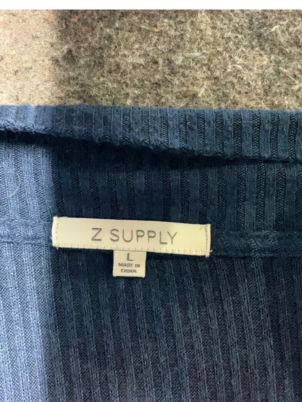 Z SUPPLY Navy Ribbed Button-Front Dress Size Large - Picture 5 of 6